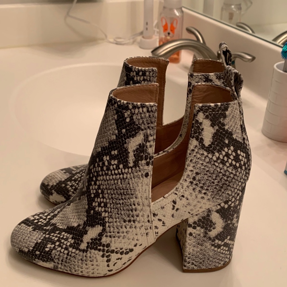 Steve Madden Snake Print Ankle Boots